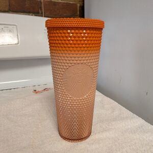 Starbucks Fall 2024 Peach Gradient Studded Bling Cold Cup Tumbler Venti 24oz